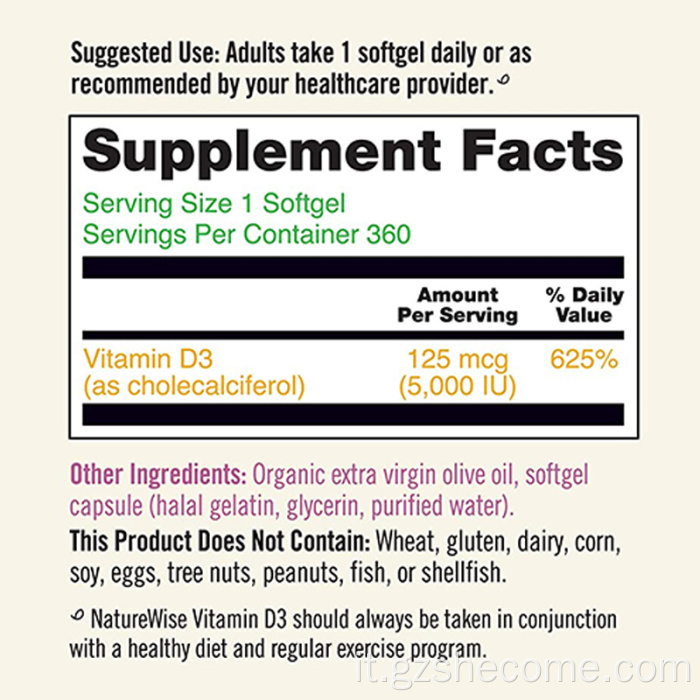 Vitamind3 Supporto immunitario Glutine Free Vitamind3 Supplemento